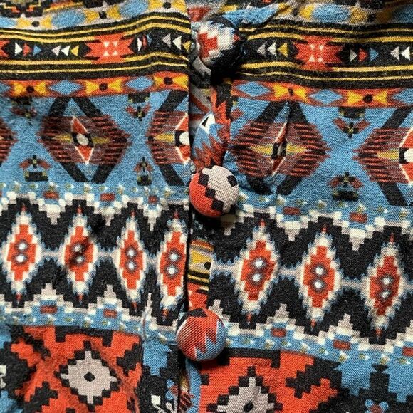 Umgee Dress Boho Floral Tribal Aztec Lightweight Multicolor Half Sleeve Medium - Picture 5 of 8